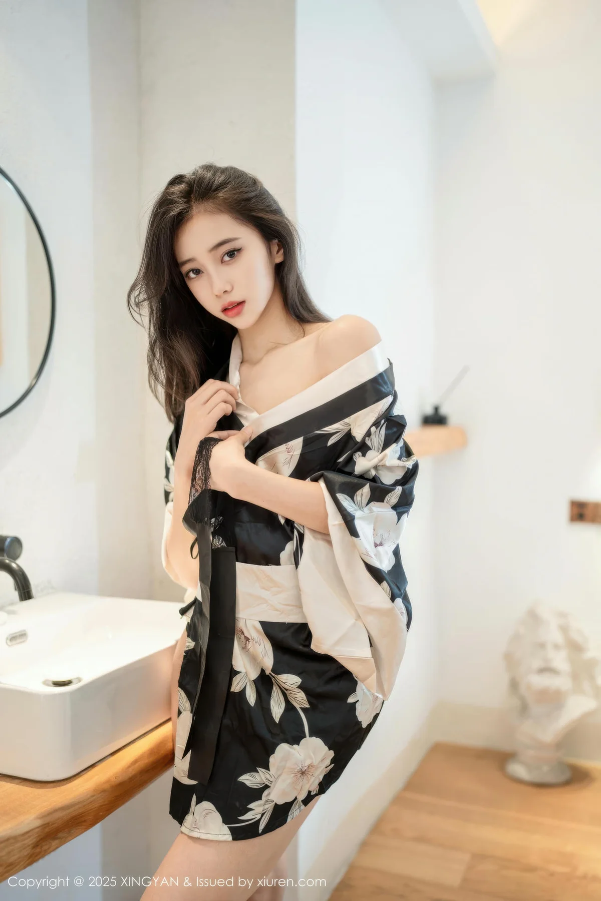 XINGYAN 星颜社 Vol.383 时安安 黑白色连衣短裙 - 7