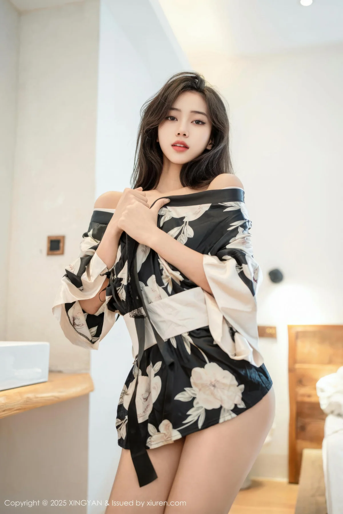XINGYAN 星颜社 Vol.383 时安安 黑白色连衣短裙 - 6