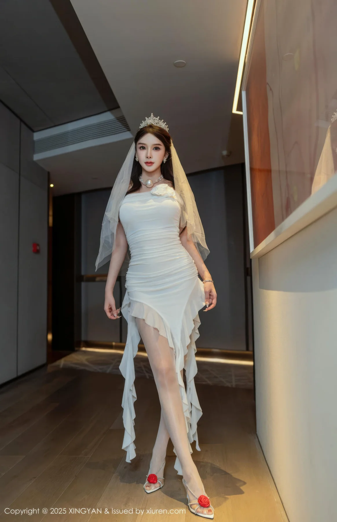 XINGYAN 星颜社 Vol.388 李丽莎 白色婚纱熟女姿态 - 4