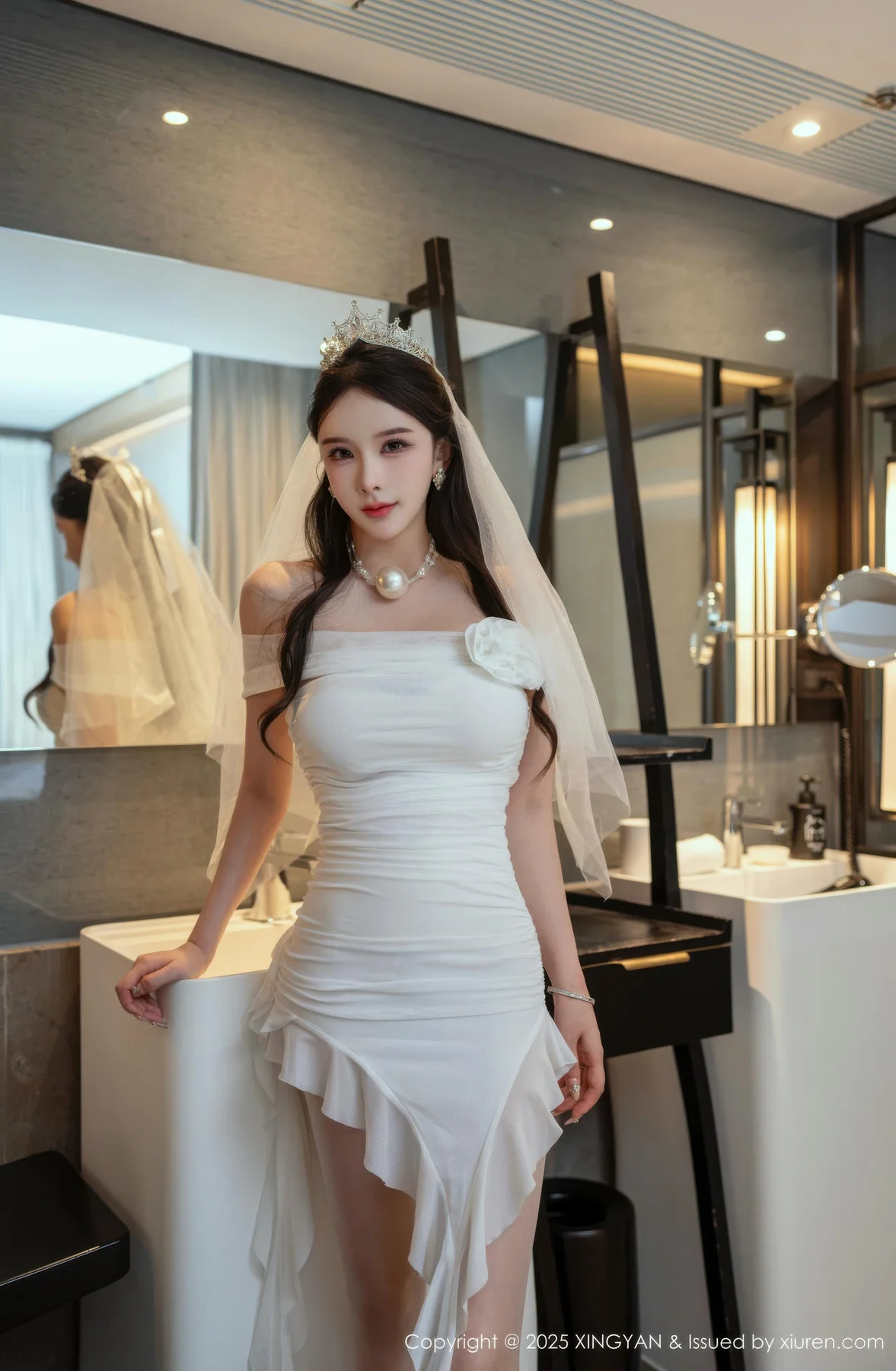 XINGYAN 星颜社 Vol.388 李丽莎 白色婚纱熟女姿态 - 5