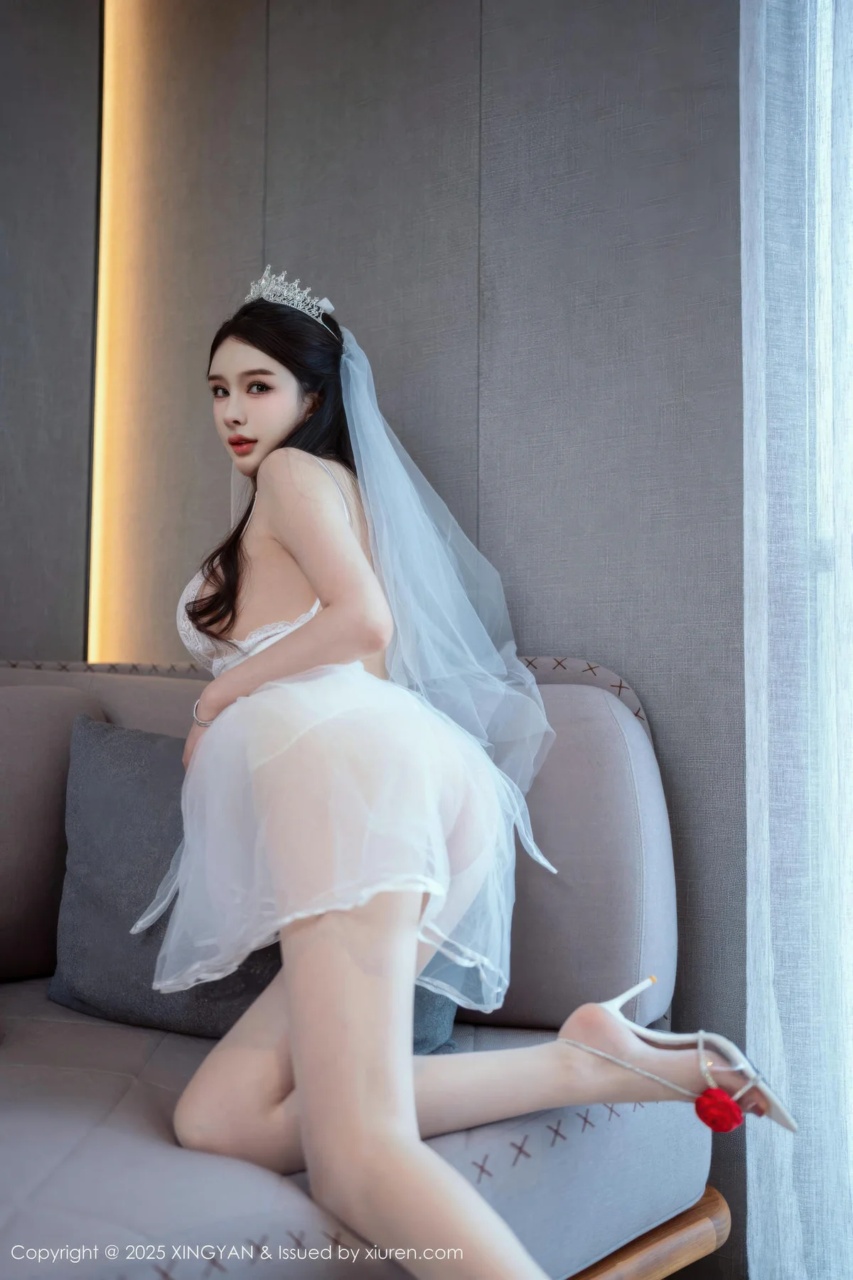 XINGYAN 星颜社 Vol.388 李丽莎 白色婚纱熟女姿态 - 7