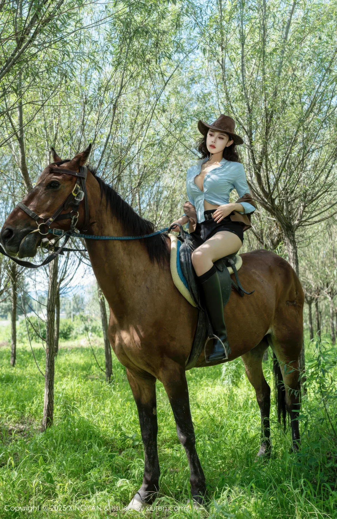 XINGYAN 星颜社 Vol.391 清妙 牛仔女郎蓝色衬衫 - 5