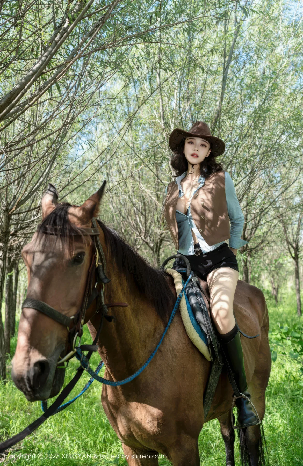 XINGYAN 星颜社 Vol.391 清妙 牛仔女郎蓝色衬衫 - 7