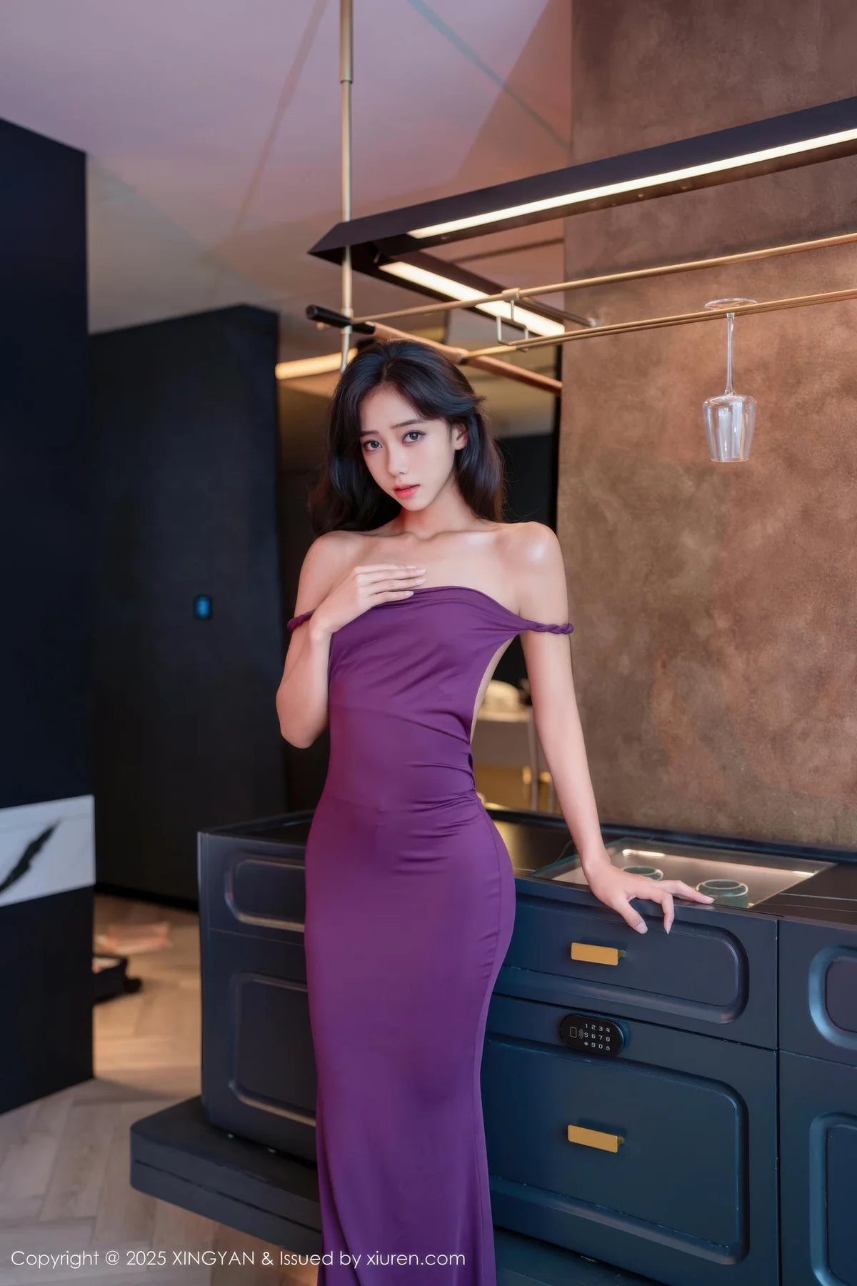 XINGYAN 星颜社 Vol.407 时安安 紫色连衣裙美腿 - 2