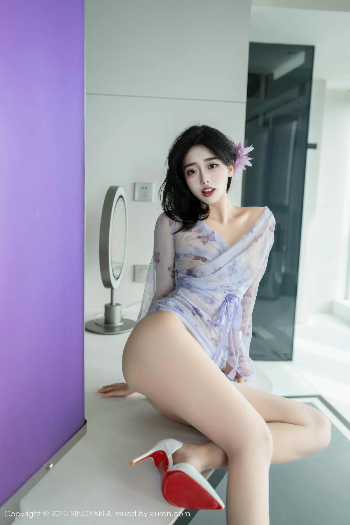 XINGYAN 星颜社 Vol.409 阮福福 轻透香肩蓝色情趣私房 - 6