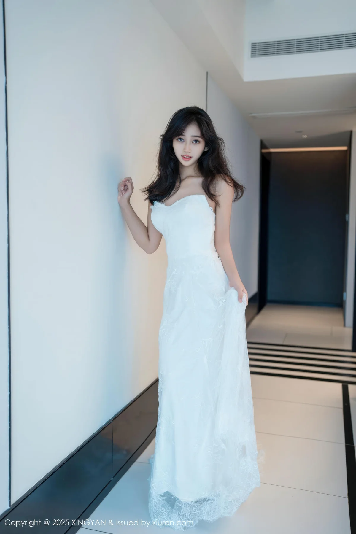 XINGYAN 星颜社 Vol.419 时安安 白色连衣裙白丝 - 1
