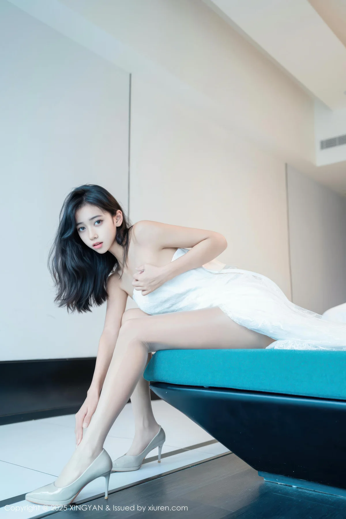 XINGYAN 星颜社 Vol.419 时安安 白色连衣裙白丝 - 3