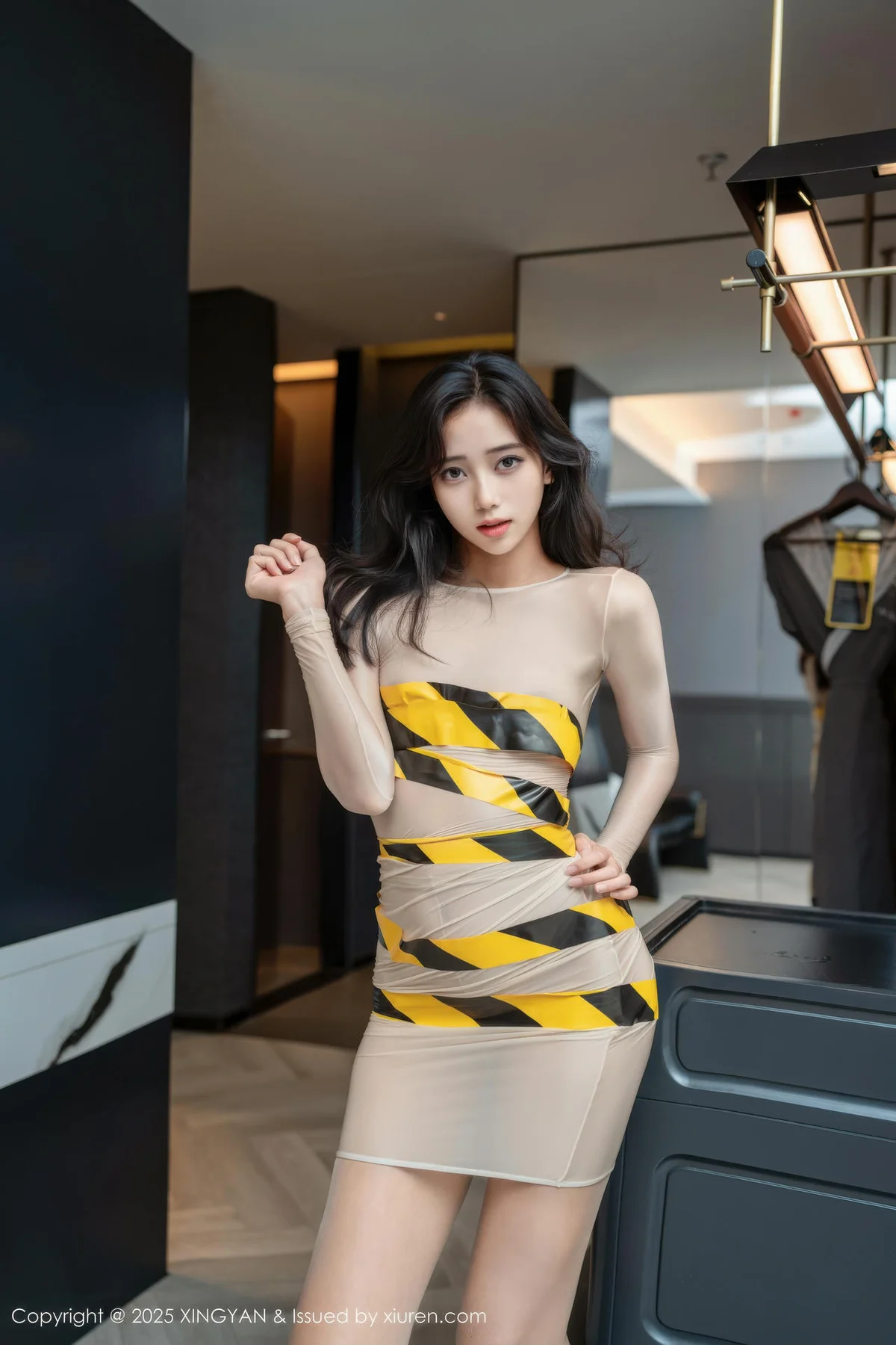 XINGYAN 星颜社 Vol.421 时安安 捆绑肉色连衣短裙 - 1