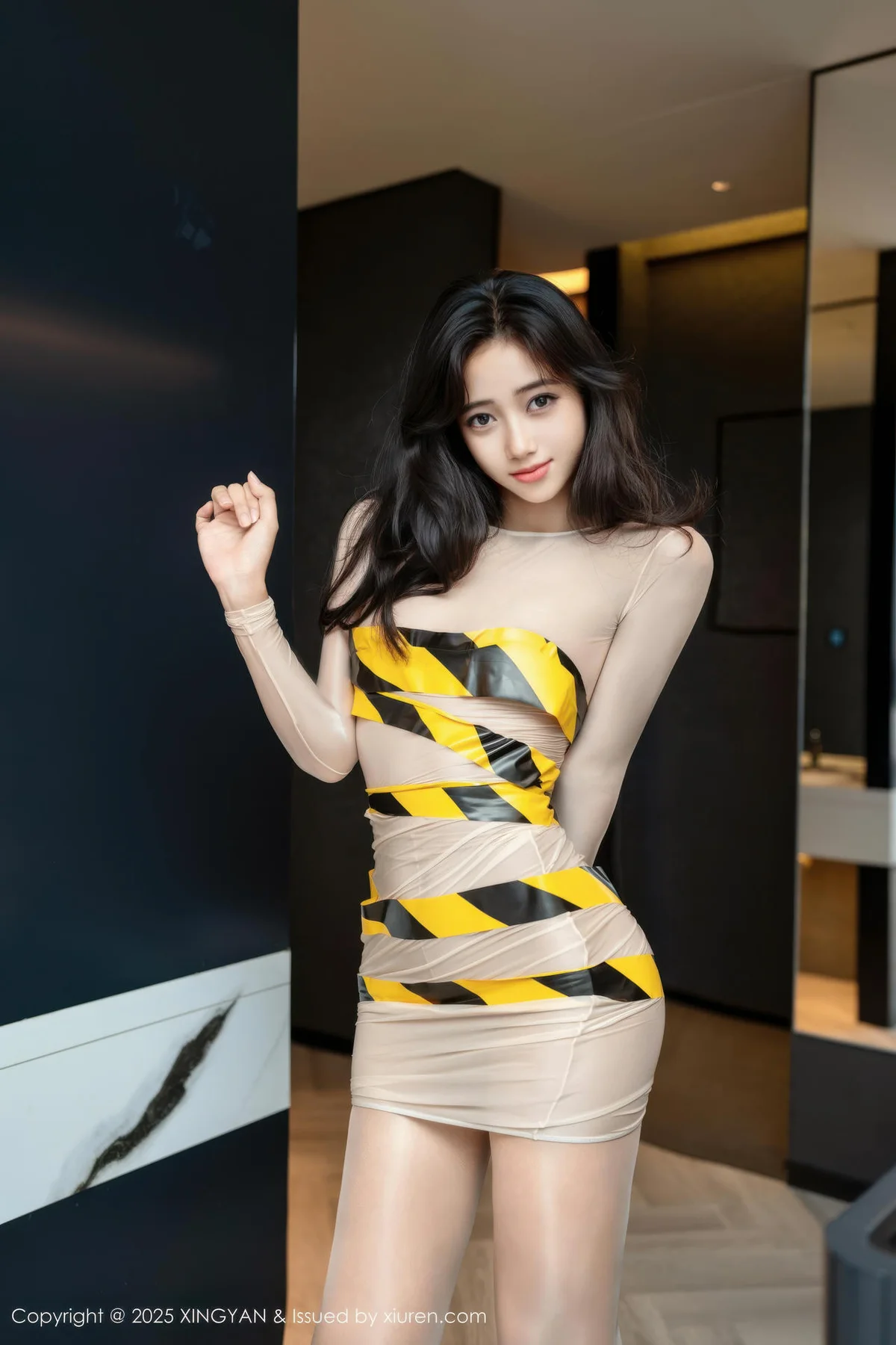XINGYAN 星颜社 Vol.421 时安安 捆绑肉色连衣短裙 - 2