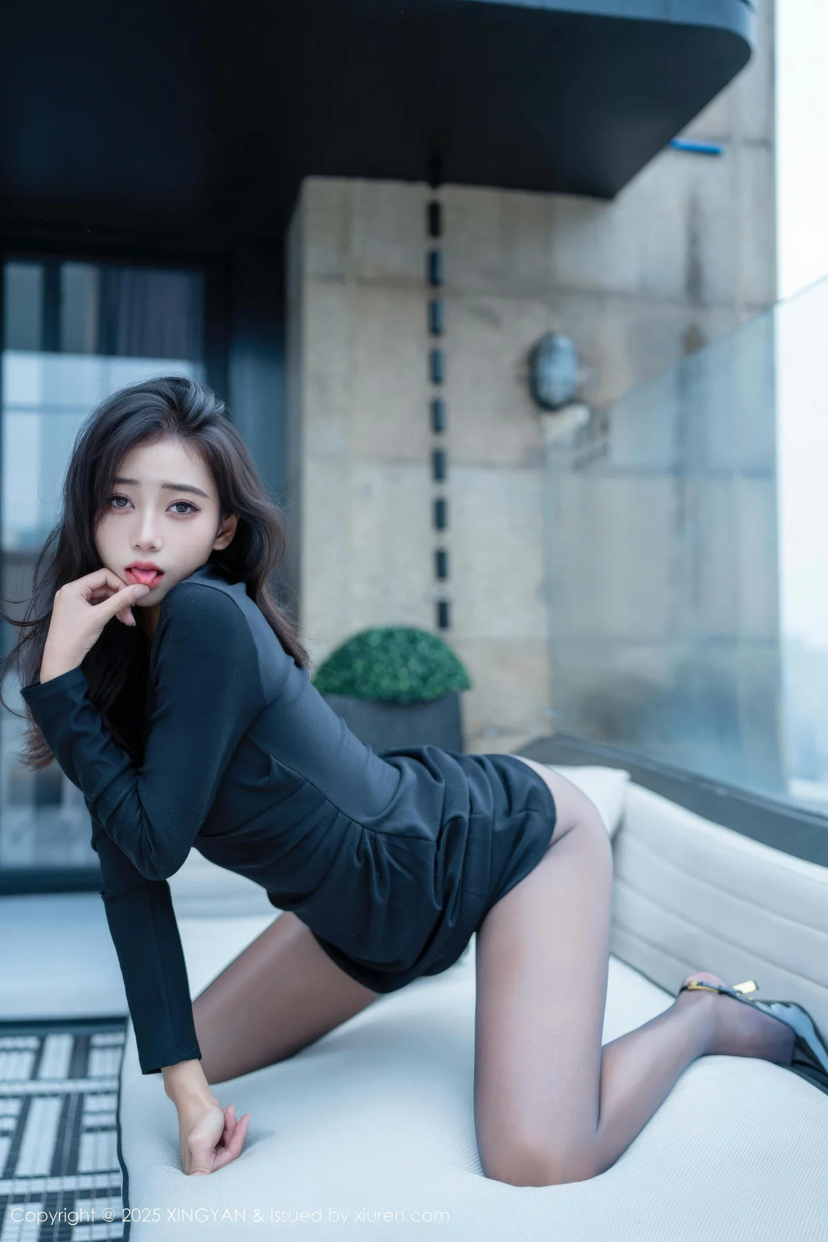 XINGYAN 星颜社 Vol.426 时安安 黑色连衣裙黑丝美女 - 4