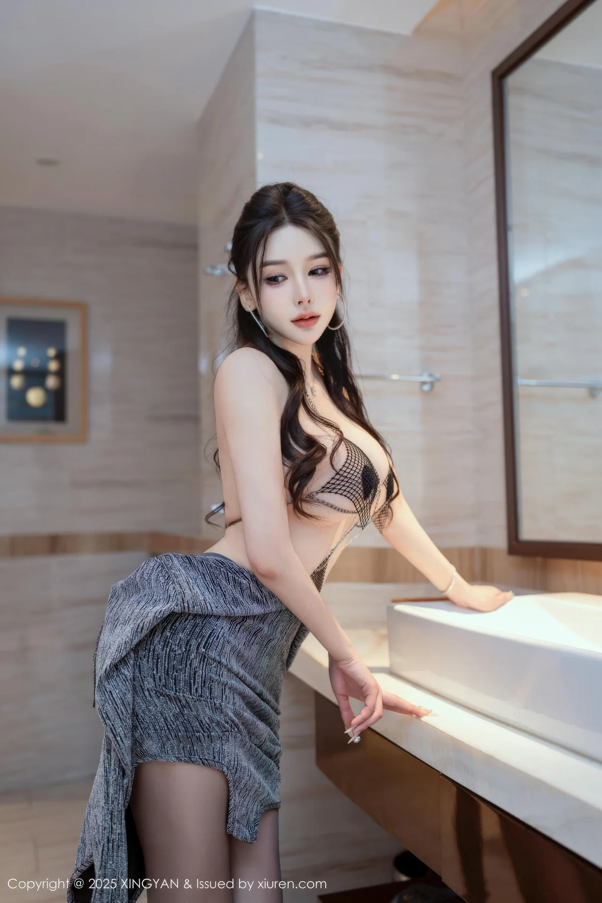 XINGYAN 星颜社 Vol.427 李丽莎 灰色连衣短裙 - 10