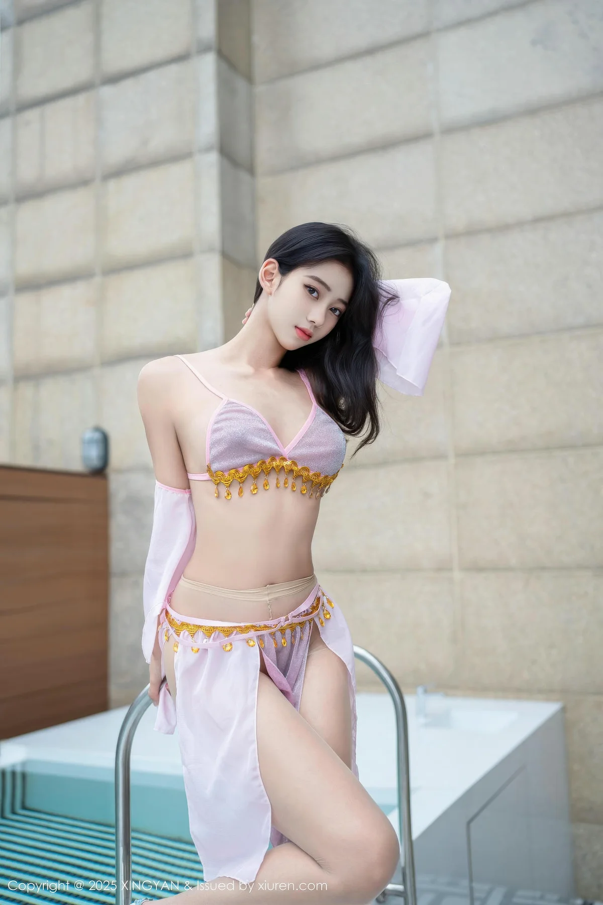 XINGYAN 星颜社 Vol.430 时安安 紫色泳衣肉色丝袜 - 1