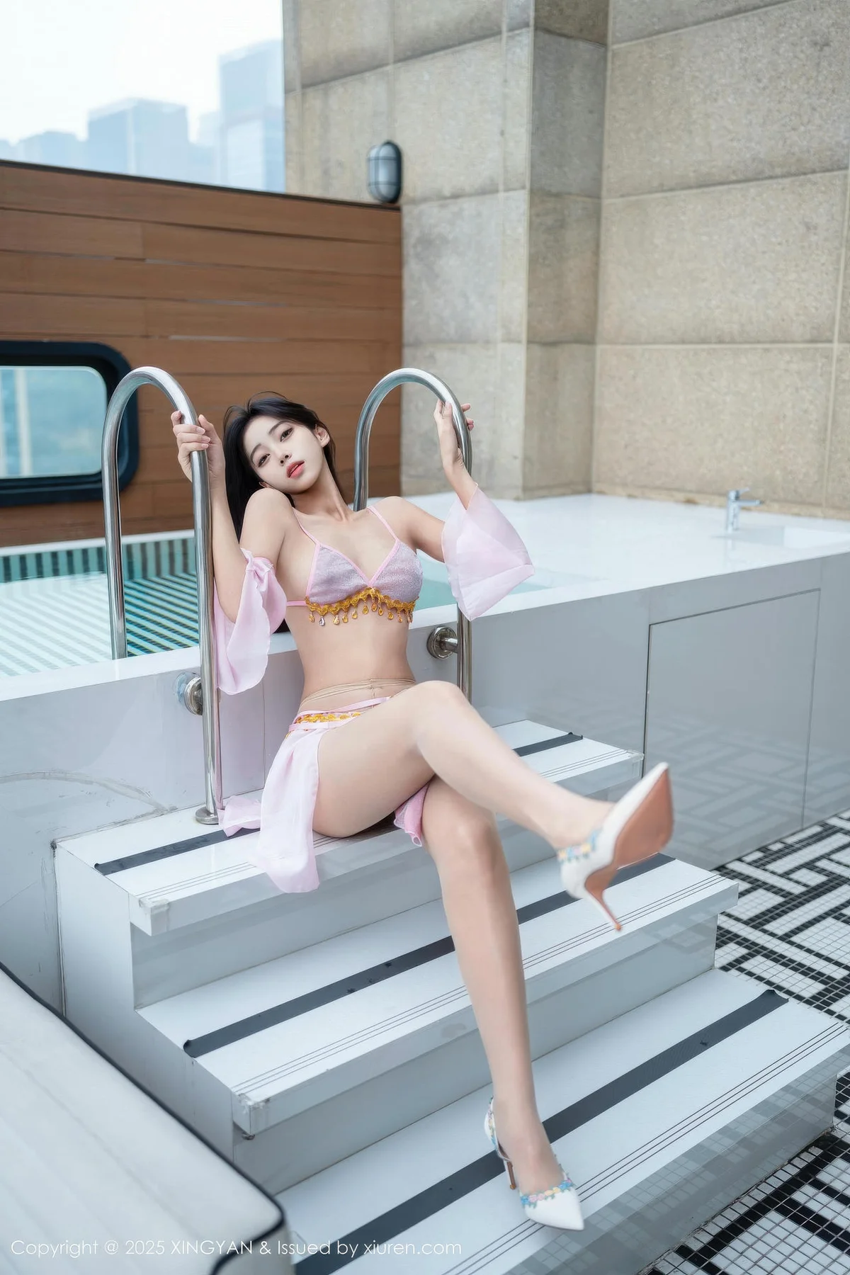 XINGYAN 星颜社 Vol.430 时安安 紫色泳衣肉色丝袜 - 2