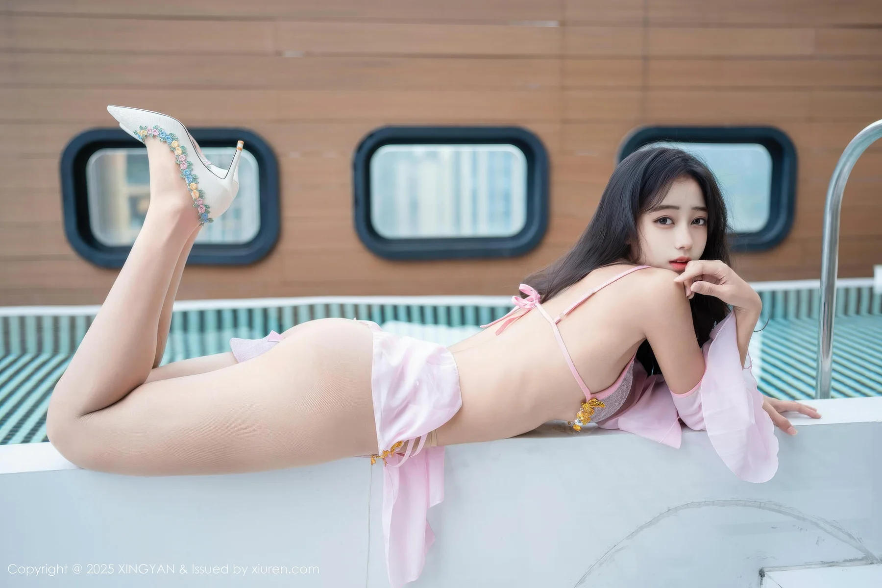 XINGYAN 星颜社 Vol.430 时安安 紫色泳衣肉色丝袜 - 6