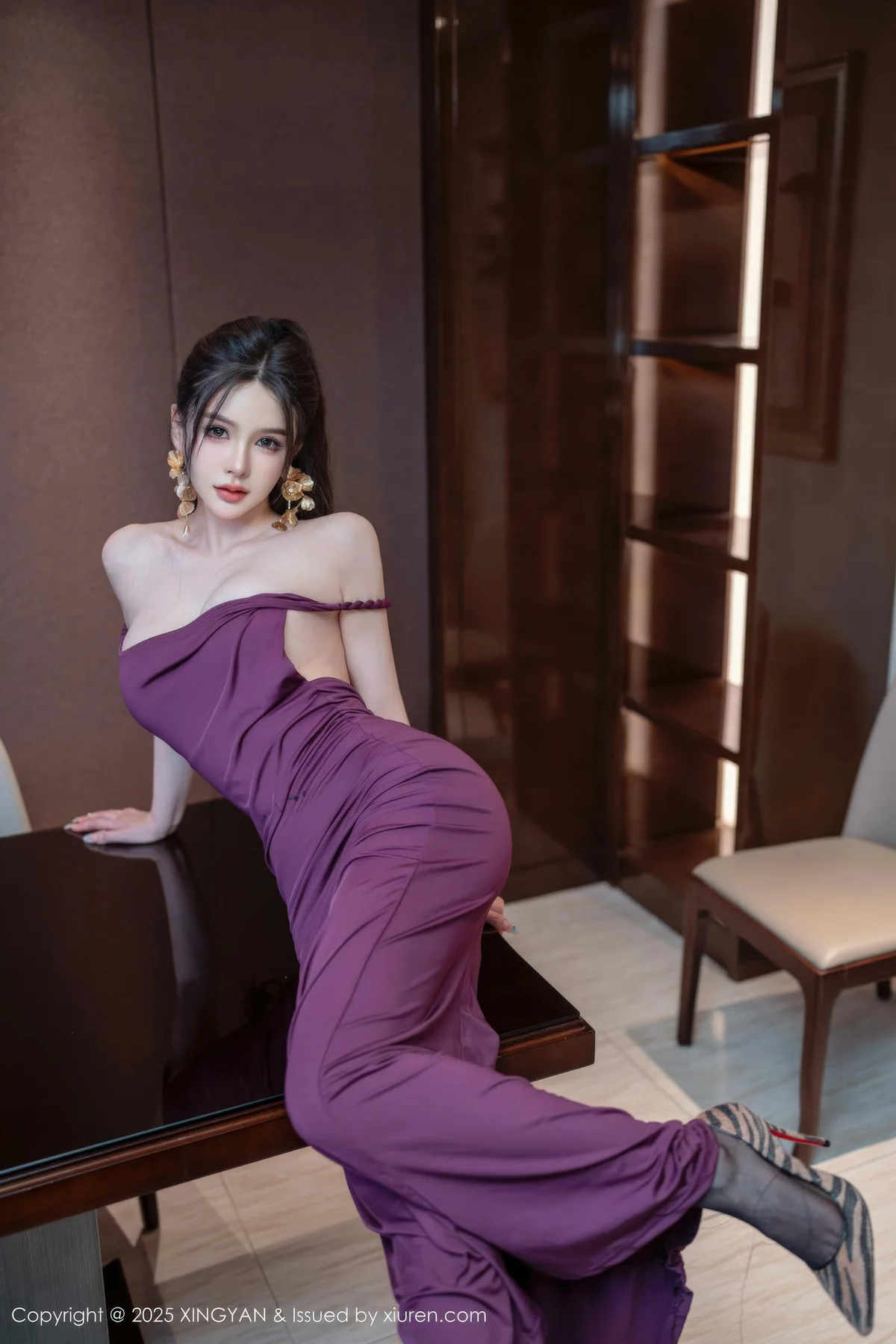 XINGYAN 星颜社 Vol.436 李丽莎 紫色连衣裙魅惑黑丝 - 6