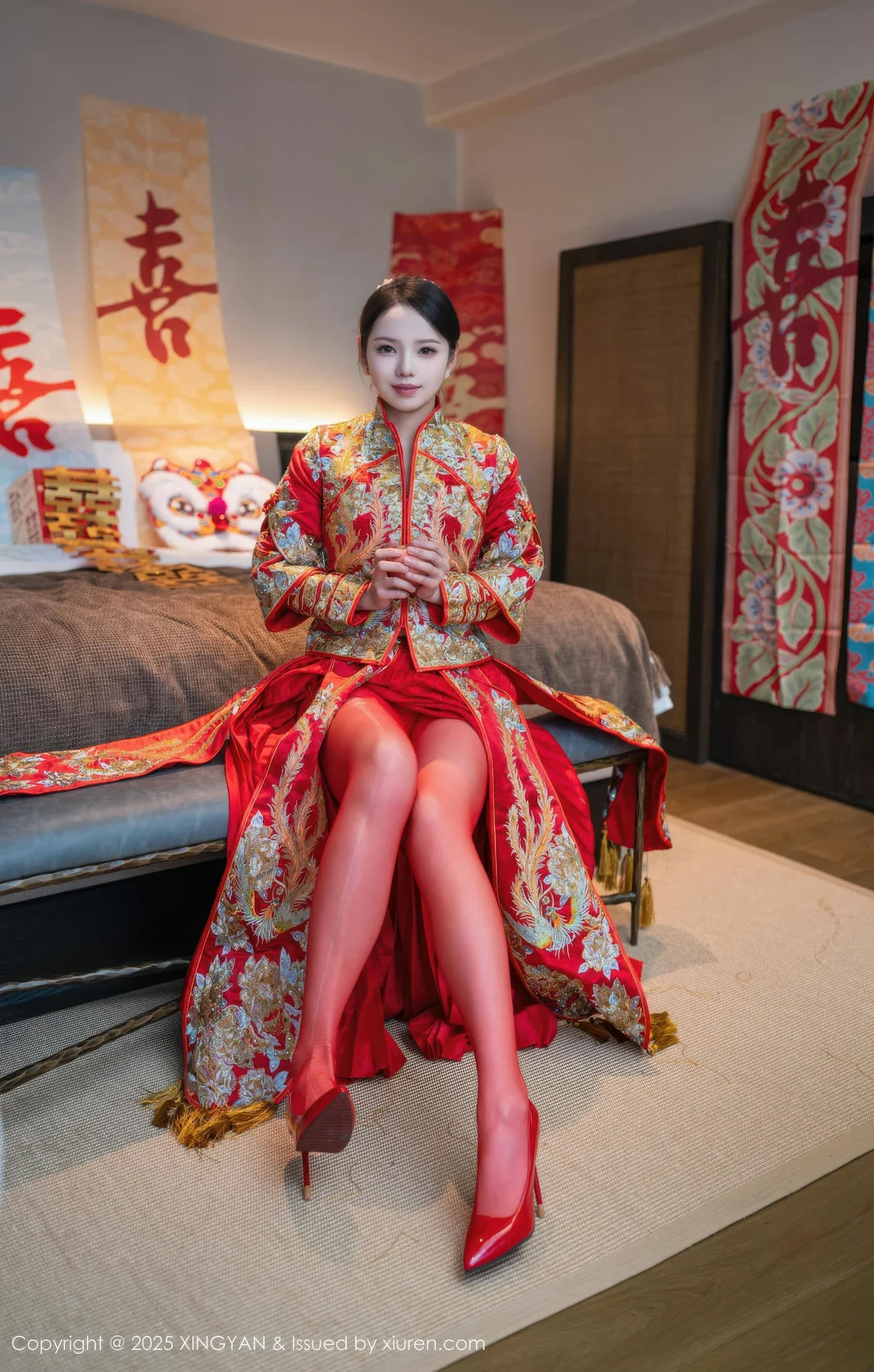 XINGYAN 星颜社 Vol.438 大美妞儿 红色新娘服饰 - 1