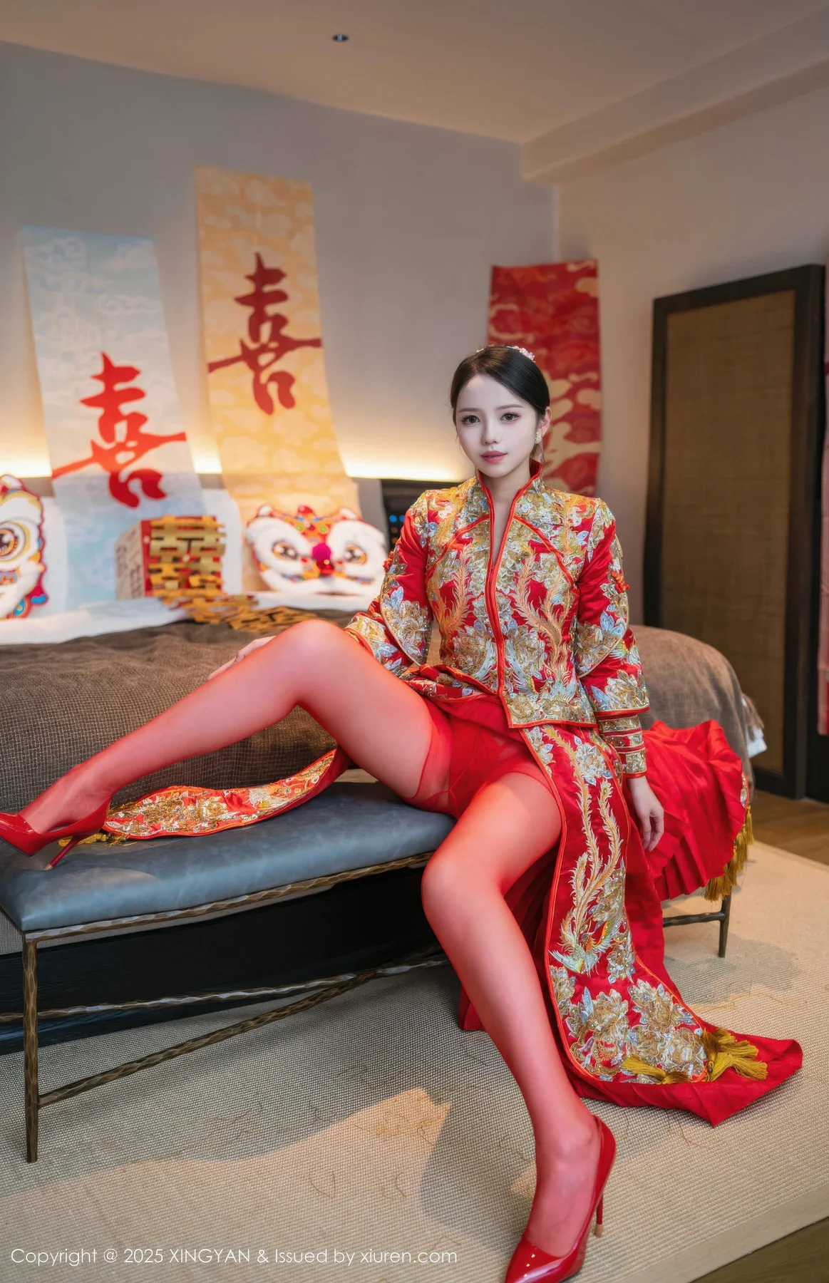 XINGYAN 星颜社 Vol.438 大美妞儿 红色新娘服饰 - 5