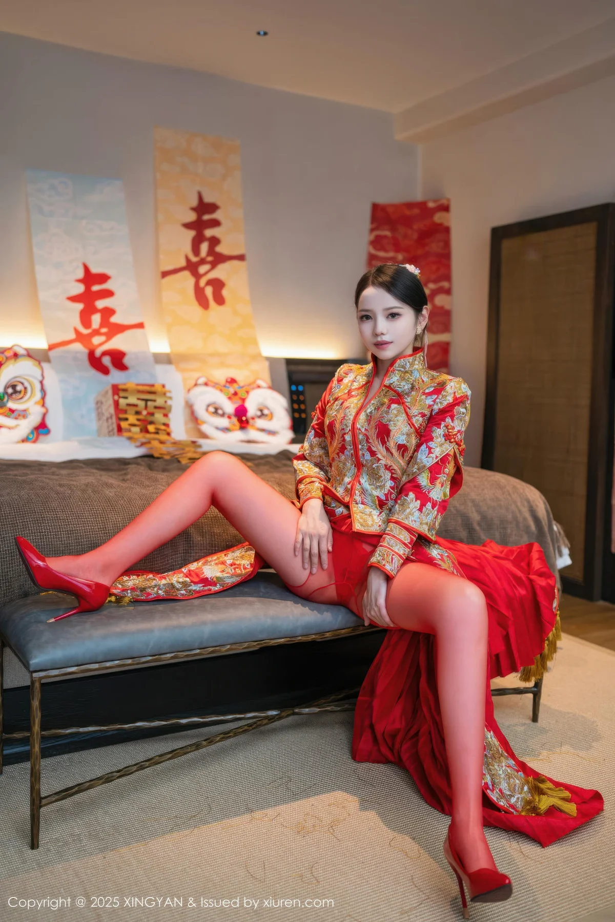 XINGYAN 星颜社 Vol.438 大美妞儿 红色新娘服饰 - 6