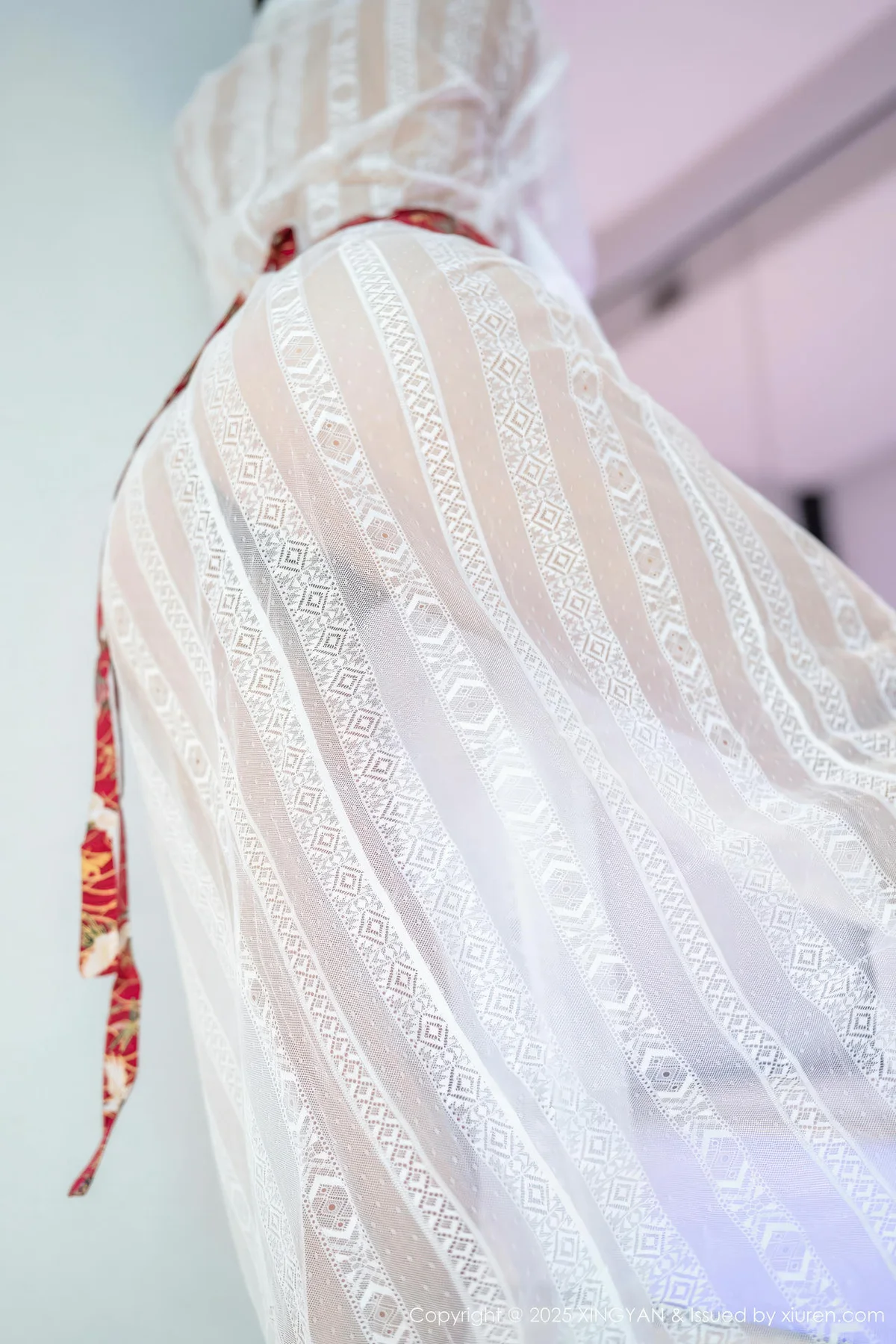 XINGYAN 星颜社 Vol.442 时安安 透视蕾丝白裙 - 4