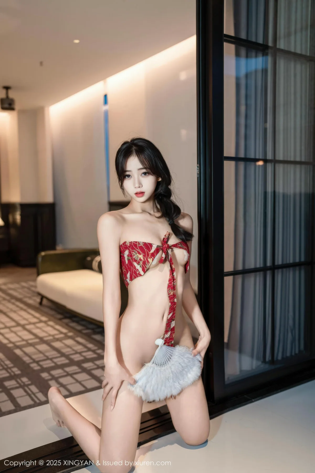 XINGYAN 星颜社 Vol.442 时安安 透视蕾丝白裙 - 9