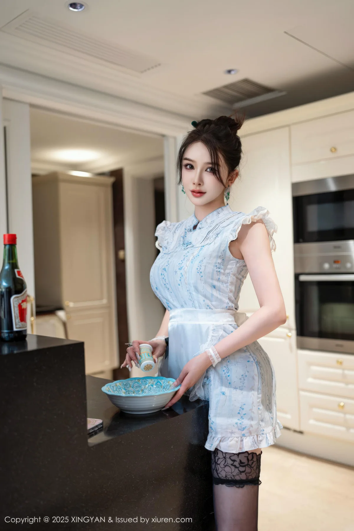 XINGYAN 星颜社 Vol.444 李丽莎 厨娘旗袍性感魅惑黑丝 - 1