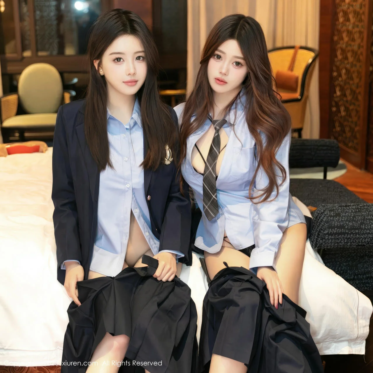 XiuRen 秀人 No.10034 模特合集 制服ol双人合辑 - 1