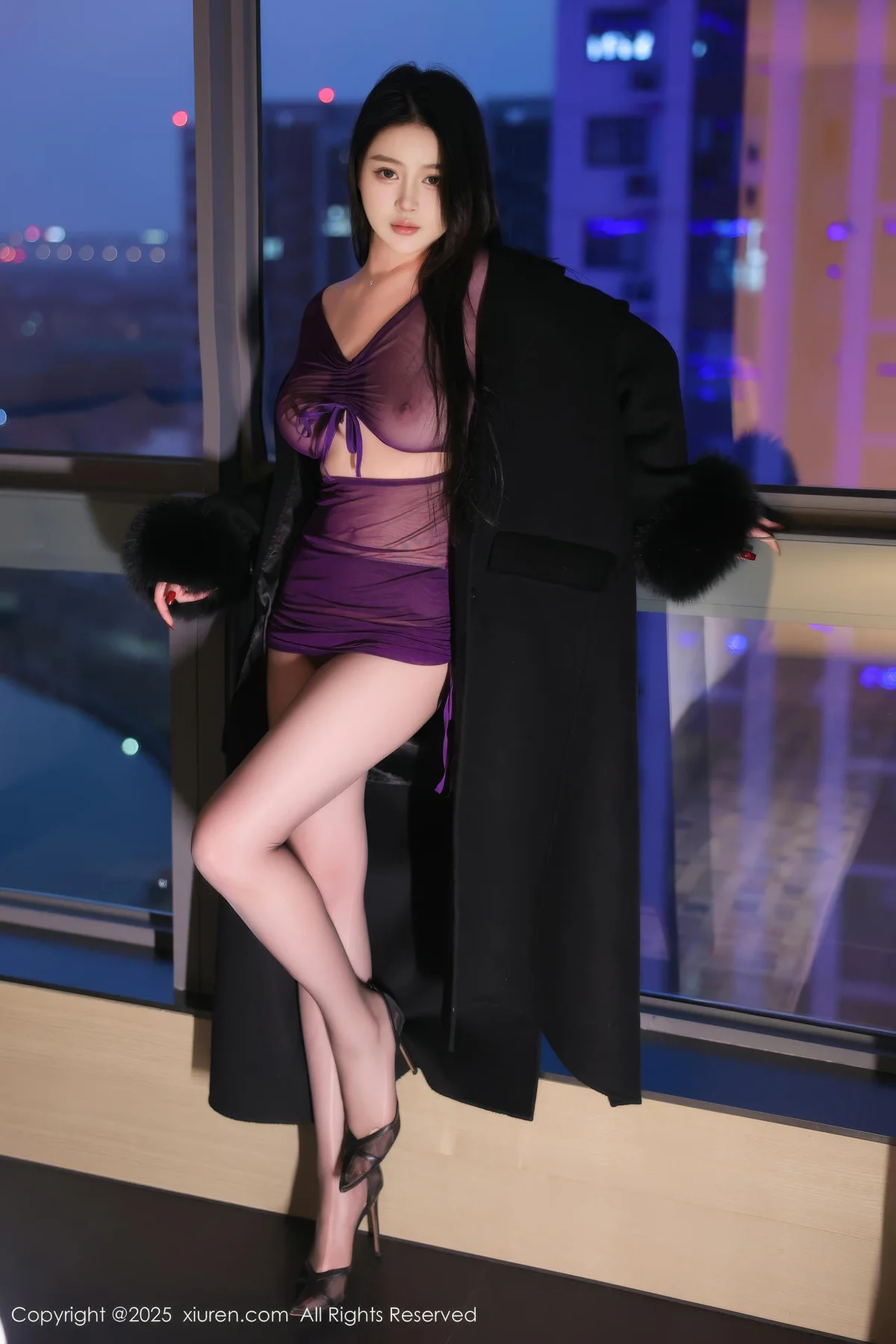 XiuRen 秀人 No.10050 温妮 紫色透视美裙 - 1