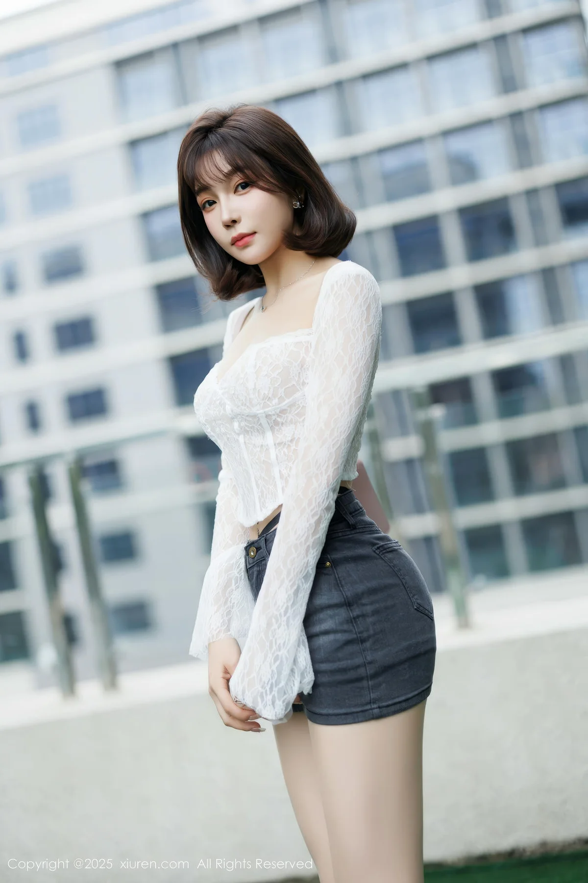 XiuRen 秀人 No.10113 徐莉芝Booty 蓝色超短牛仔裤 - 4