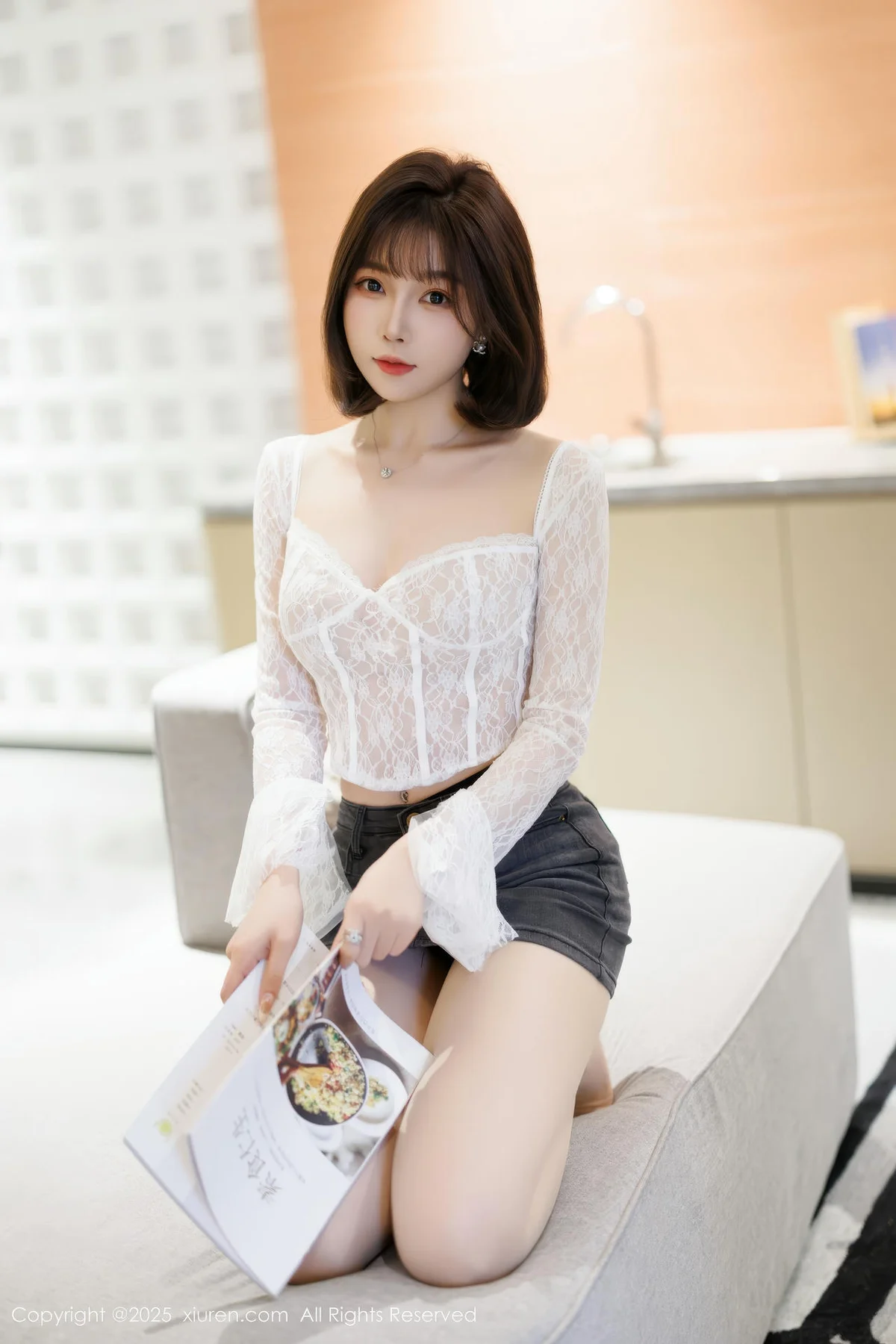 XiuRen 秀人 No.10113 徐莉芝Booty 蓝色超短牛仔裤 - 5