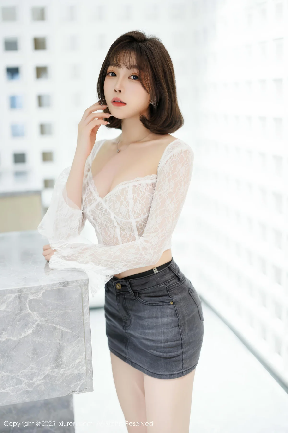 XiuRen 秀人 No.10113 徐莉芝Booty 蓝色超短牛仔裤 - 7