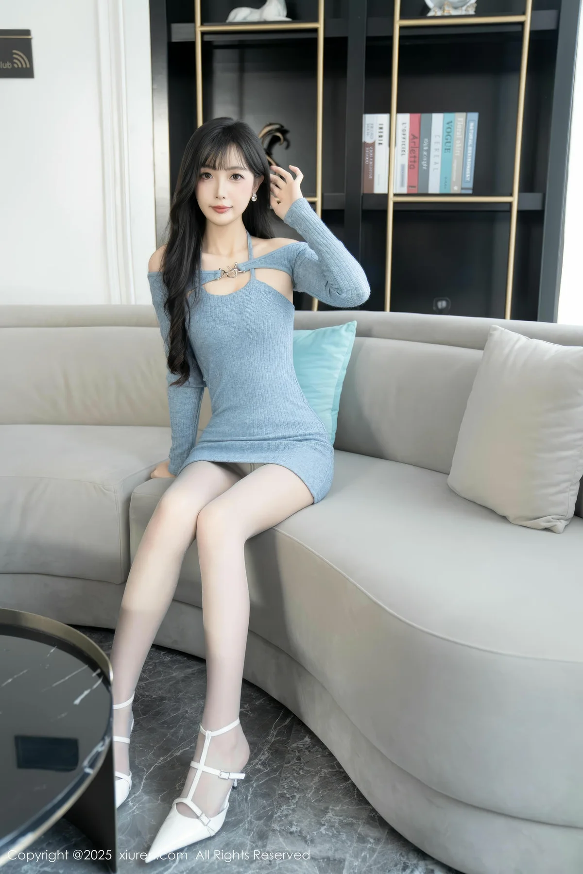 XiuRen 秀人 No.10124 樱桃小阑子 浅蓝色连衣短裙 - 8