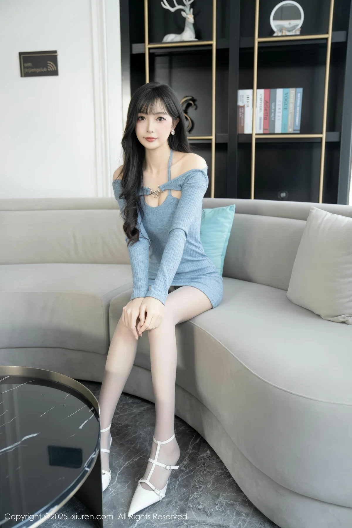 XiuRen 秀人 No.10124 樱桃小阑子 浅蓝色连衣短裙 - 9