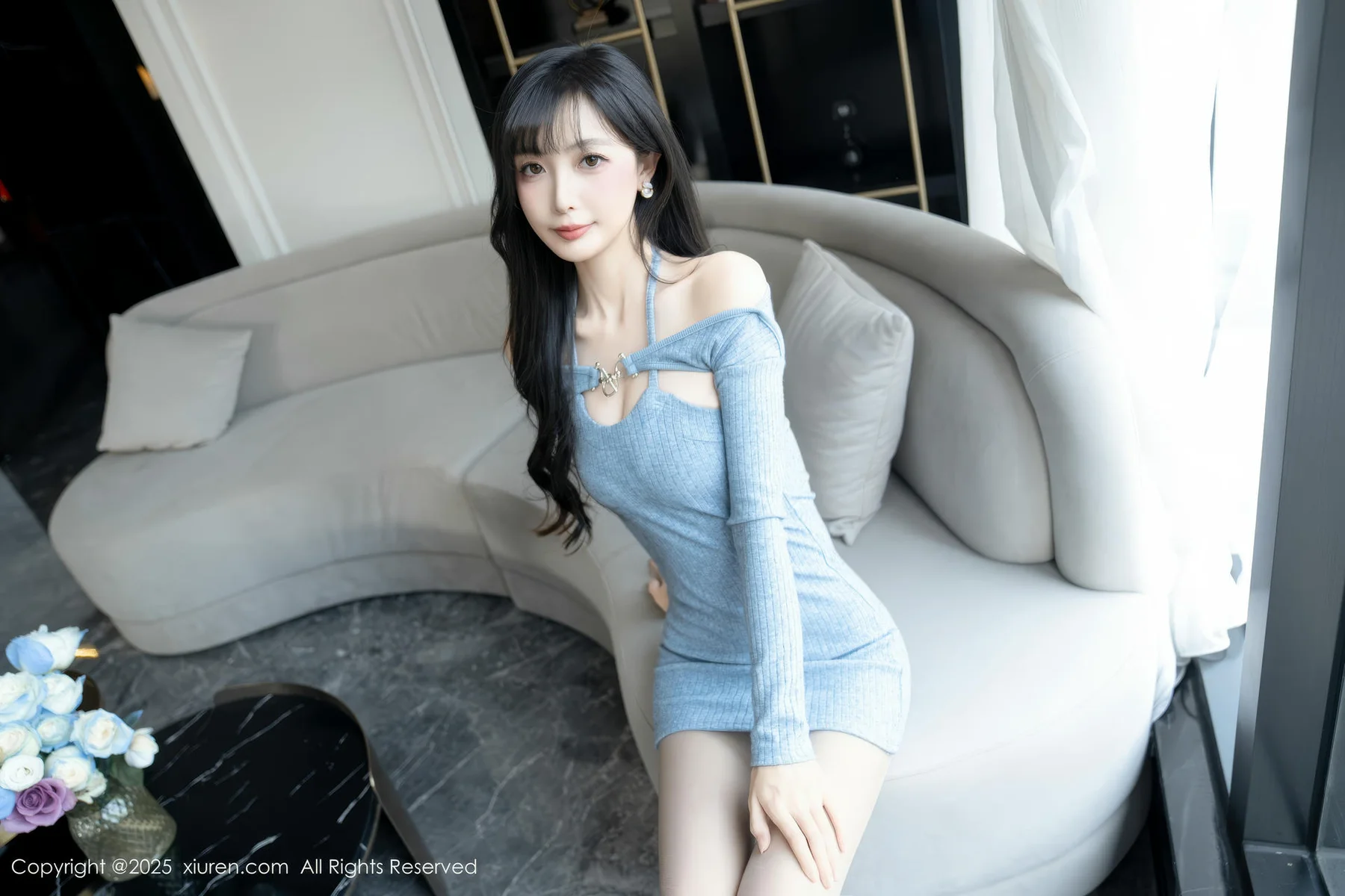 XiuRen 秀人 No.10124 樱桃小阑子 浅蓝色连衣短裙 - 4