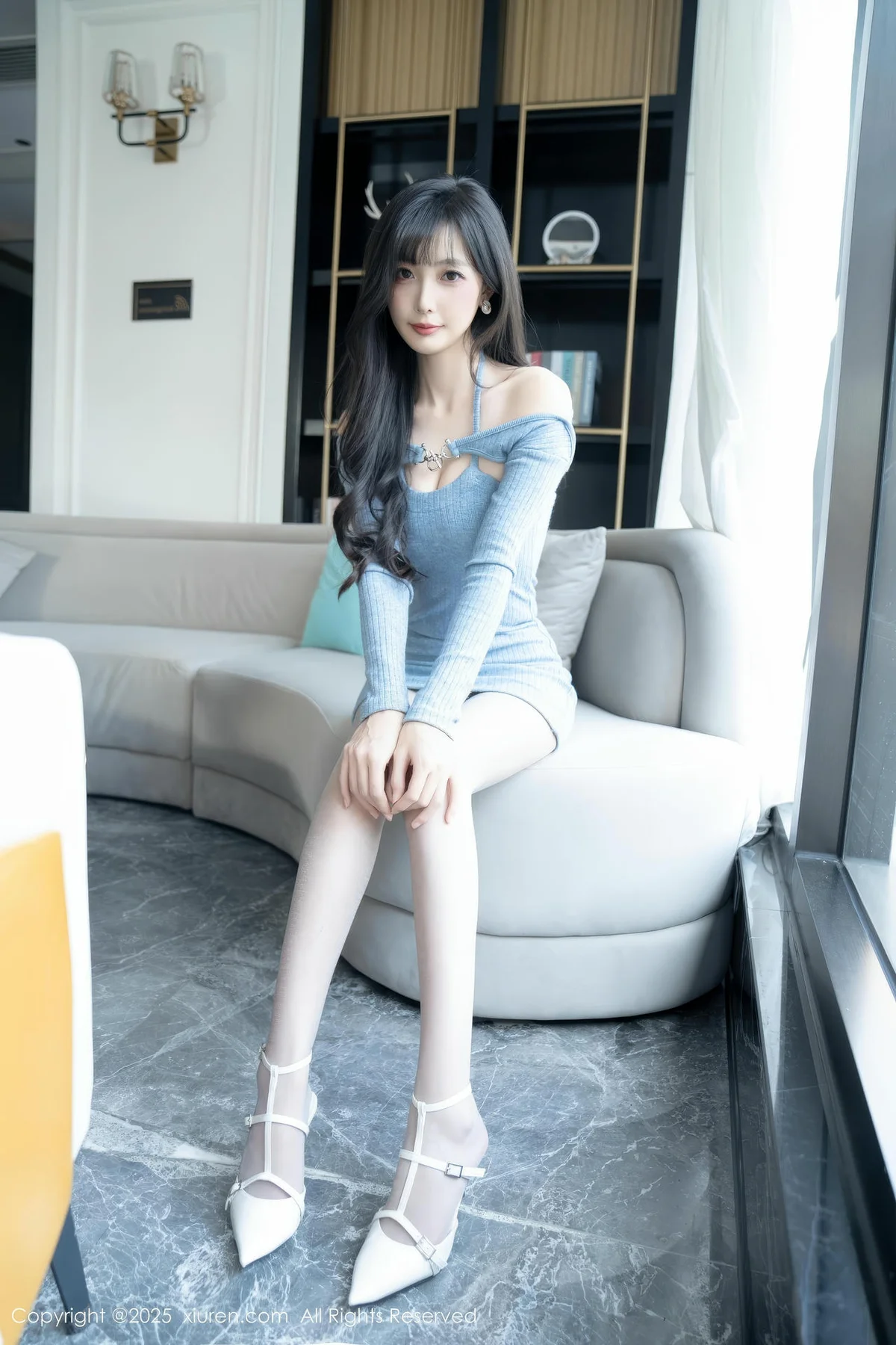 XiuRen 秀人 No.10124 樱桃小阑子 浅蓝色连衣短裙 - 7