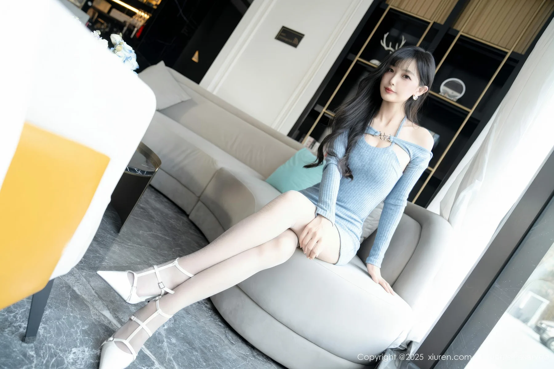 XiuRen 秀人 No.10124 樱桃小阑子 浅蓝色连衣短裙 - 9