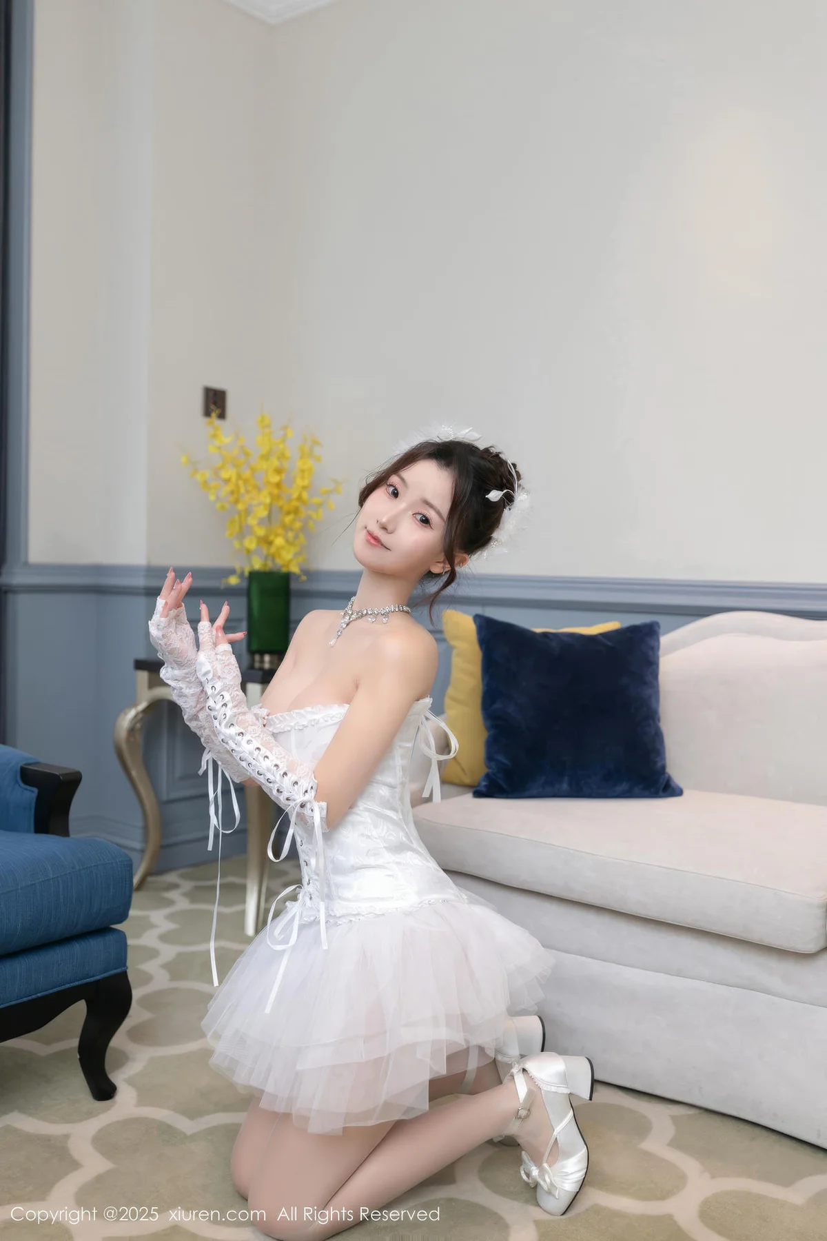 XiuRen 秀人 No.10161 杏子Yada 白色连衣短裙 - 4