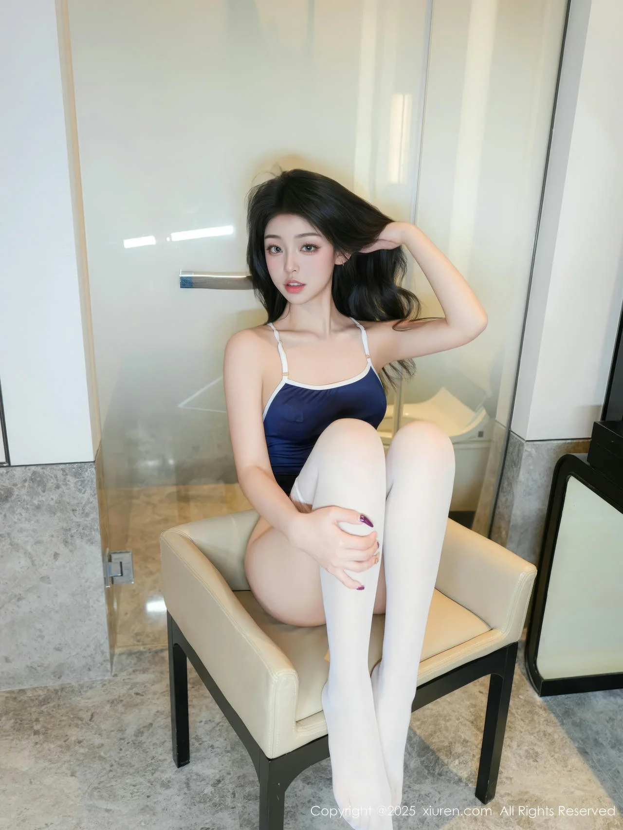 XiuRen 秀人 No.10164 白琮瑗 蓝色死库水白色丝袜 - 10