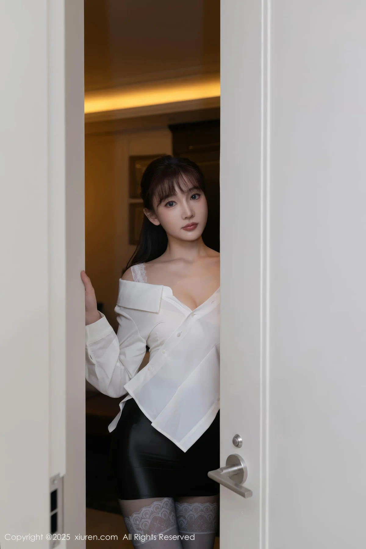 XiuRen 秀人 No.10166 陆萱萱 白色衬衫黑丝， - 9