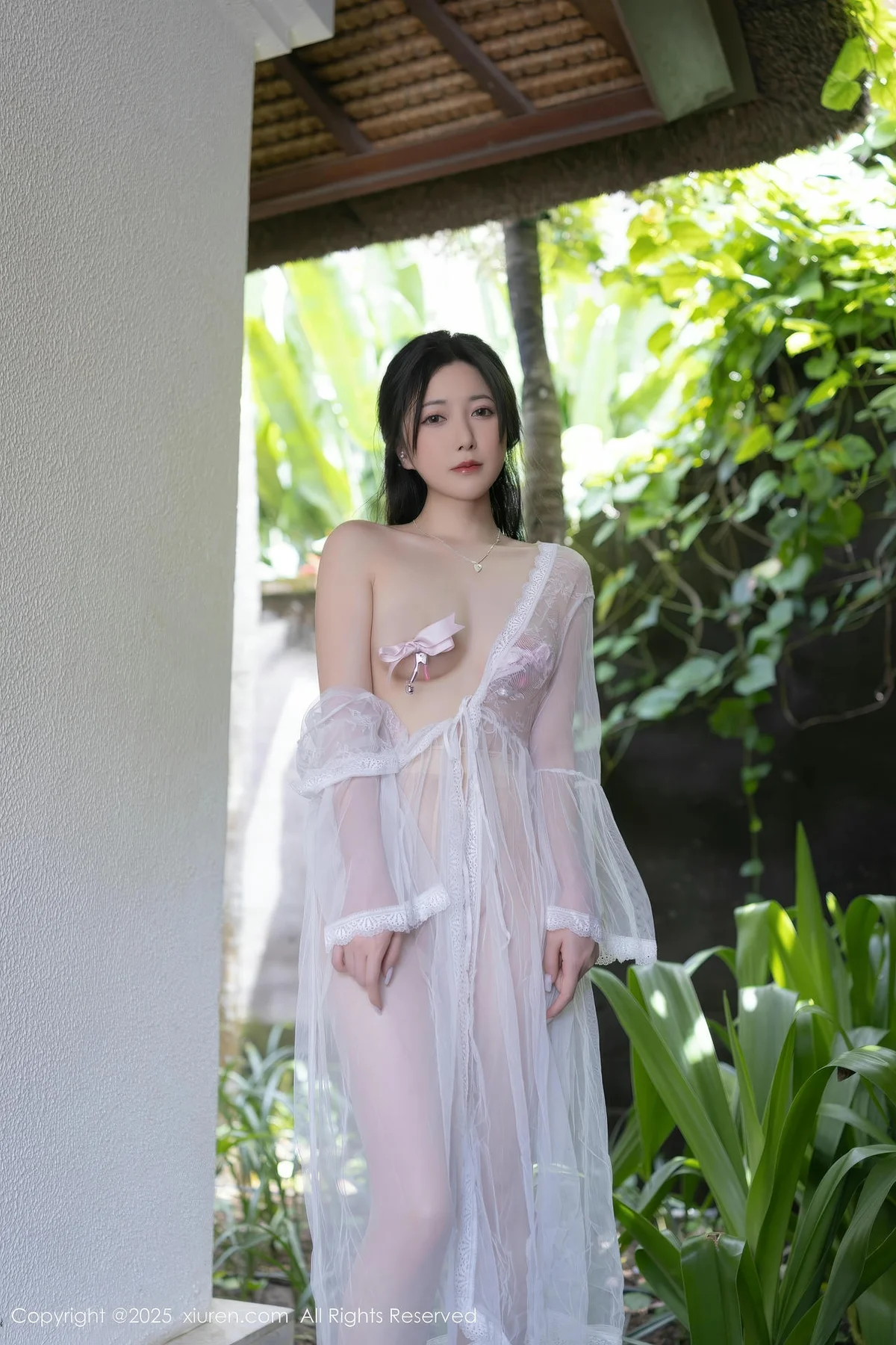 XiuRen 秀人 No.10173 鱼子酱Fish 白色轻透连衣裙 - 10