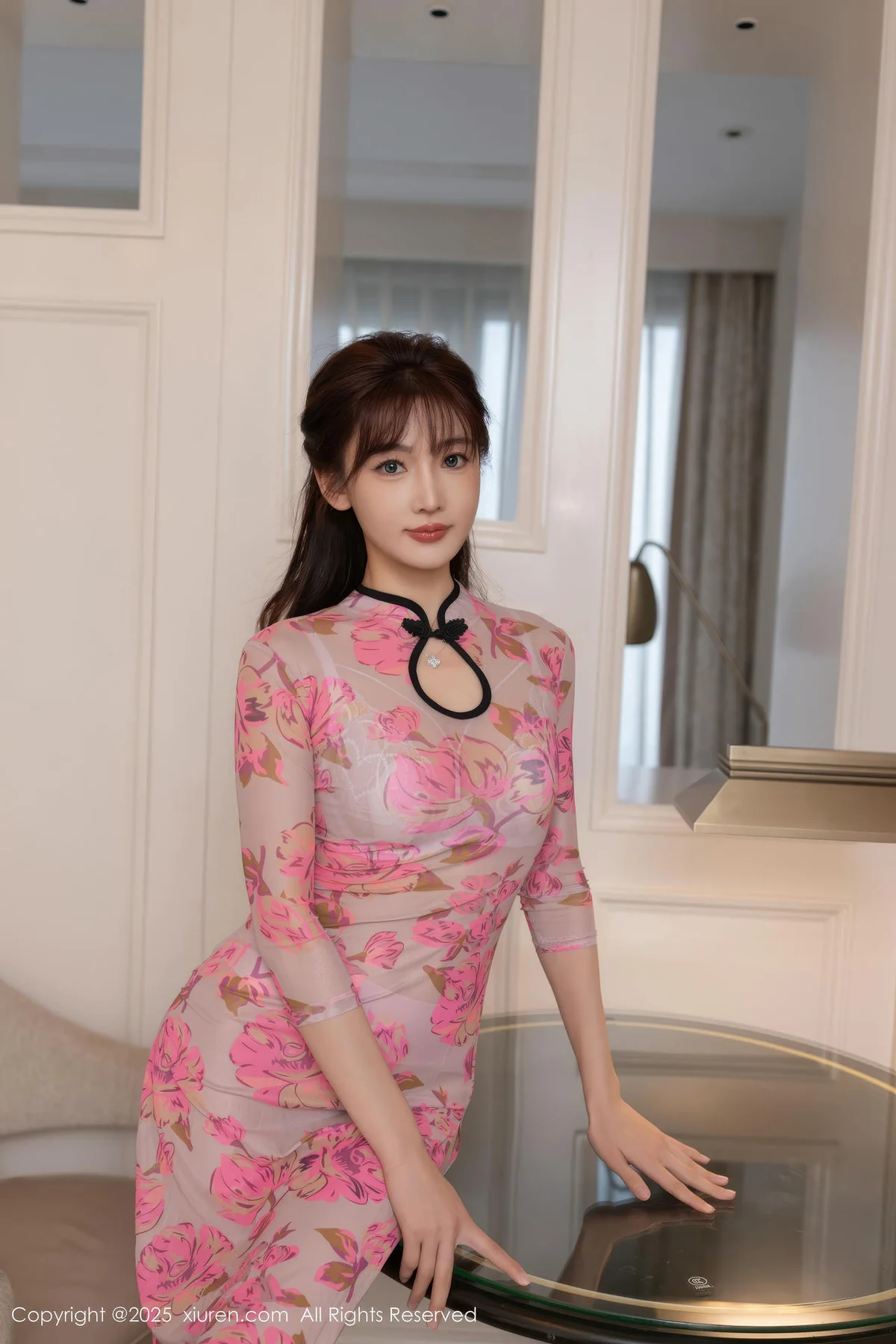 XiuRen 秀人 No.10196 陆萱萱 粉色旗袍女神 - 2