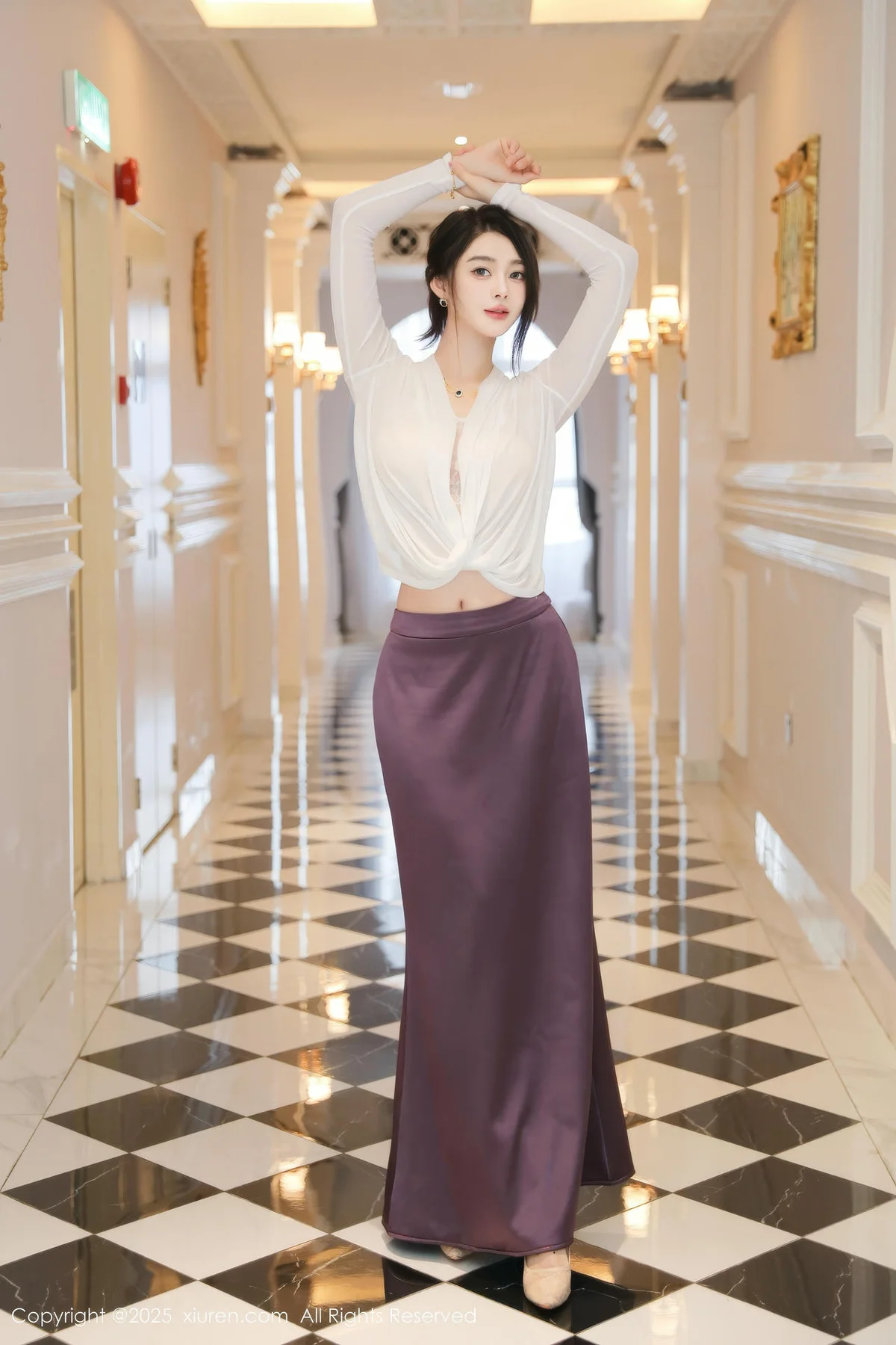 XiuRen 秀人 No.10201 Candy糖糖 紫色裙子肉色丝袜 - 3