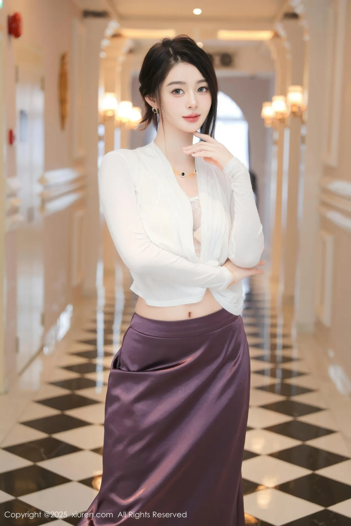 XiuRen 秀人 No.10201 Candy糖糖 紫色裙子肉色丝袜 - 4