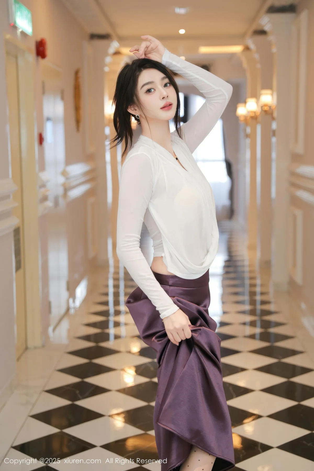 XiuRen 秀人 No.10201 Candy糖糖 紫色裙子肉色丝袜 - 6