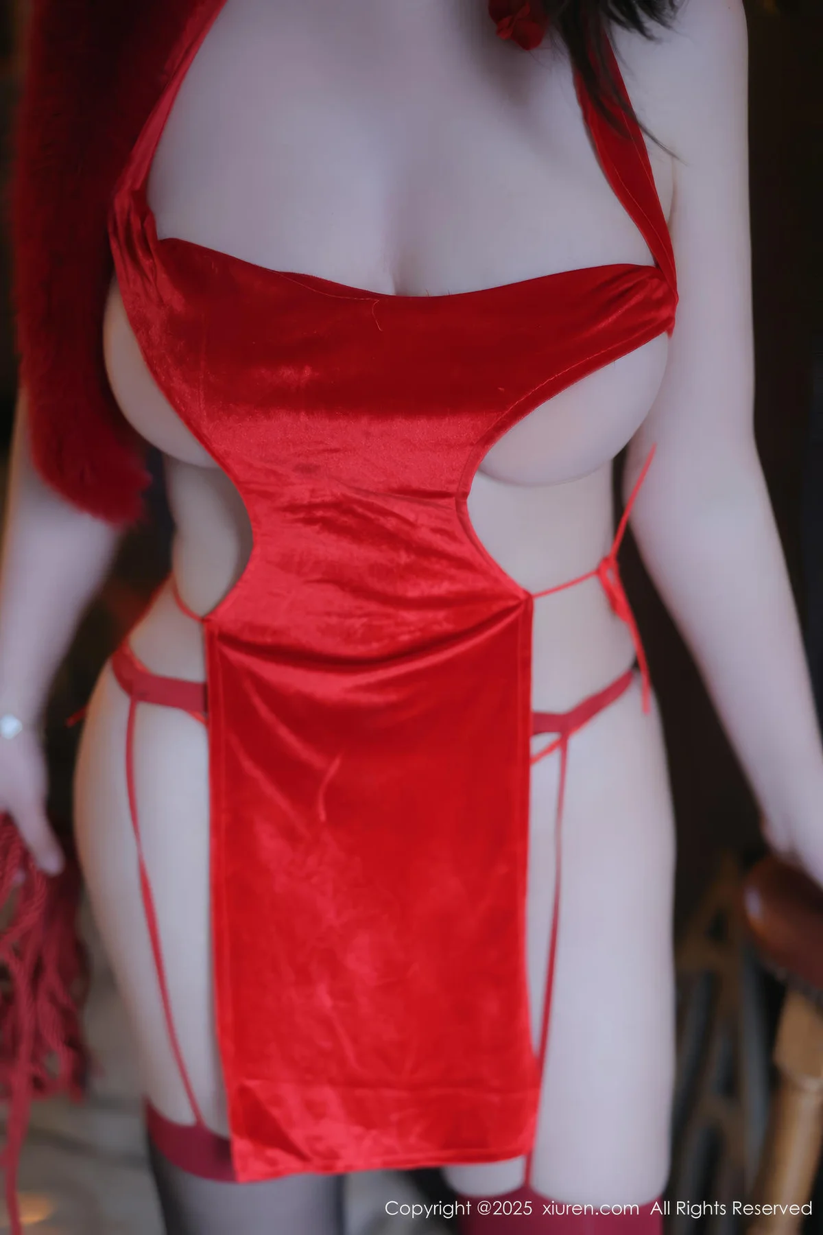 XiuRen 秀人 No.10212 白茹雪abby 红色情趣魅惑黑丝 - 4