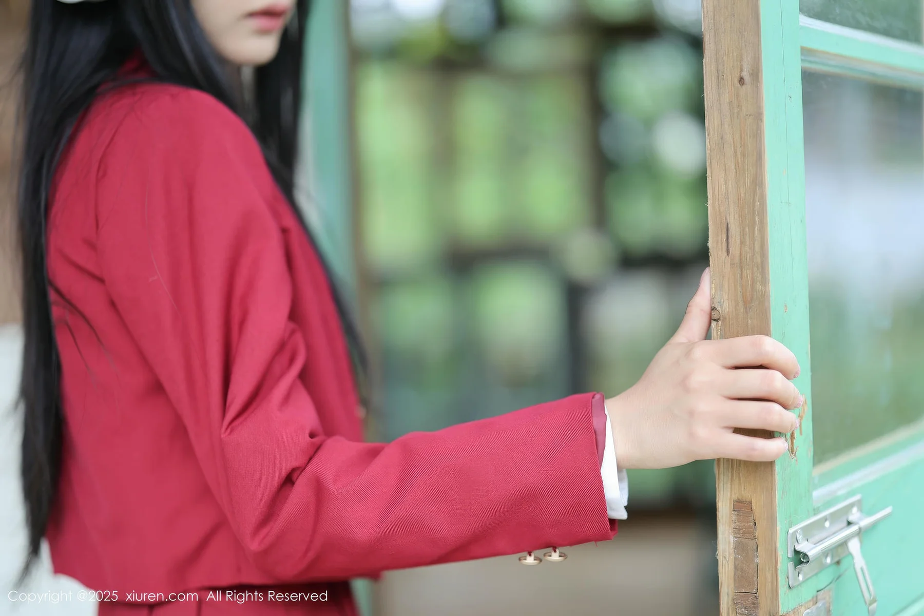 XiuRen 秀人 No.10215 茂木希子 新人红色裙子肉色丝袜 - 8