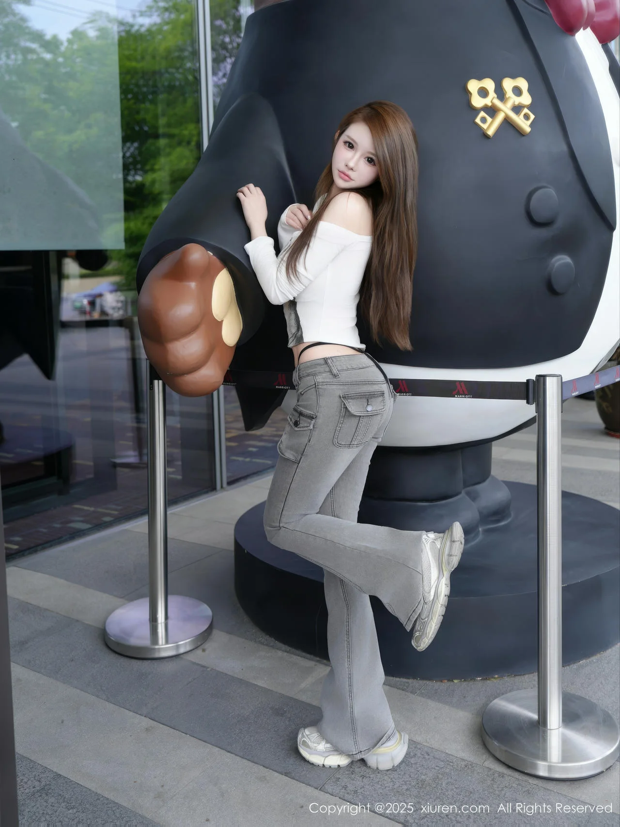 XiuRen 秀人 No.10227 甜妮 白色T恤牛仔裤， - 2