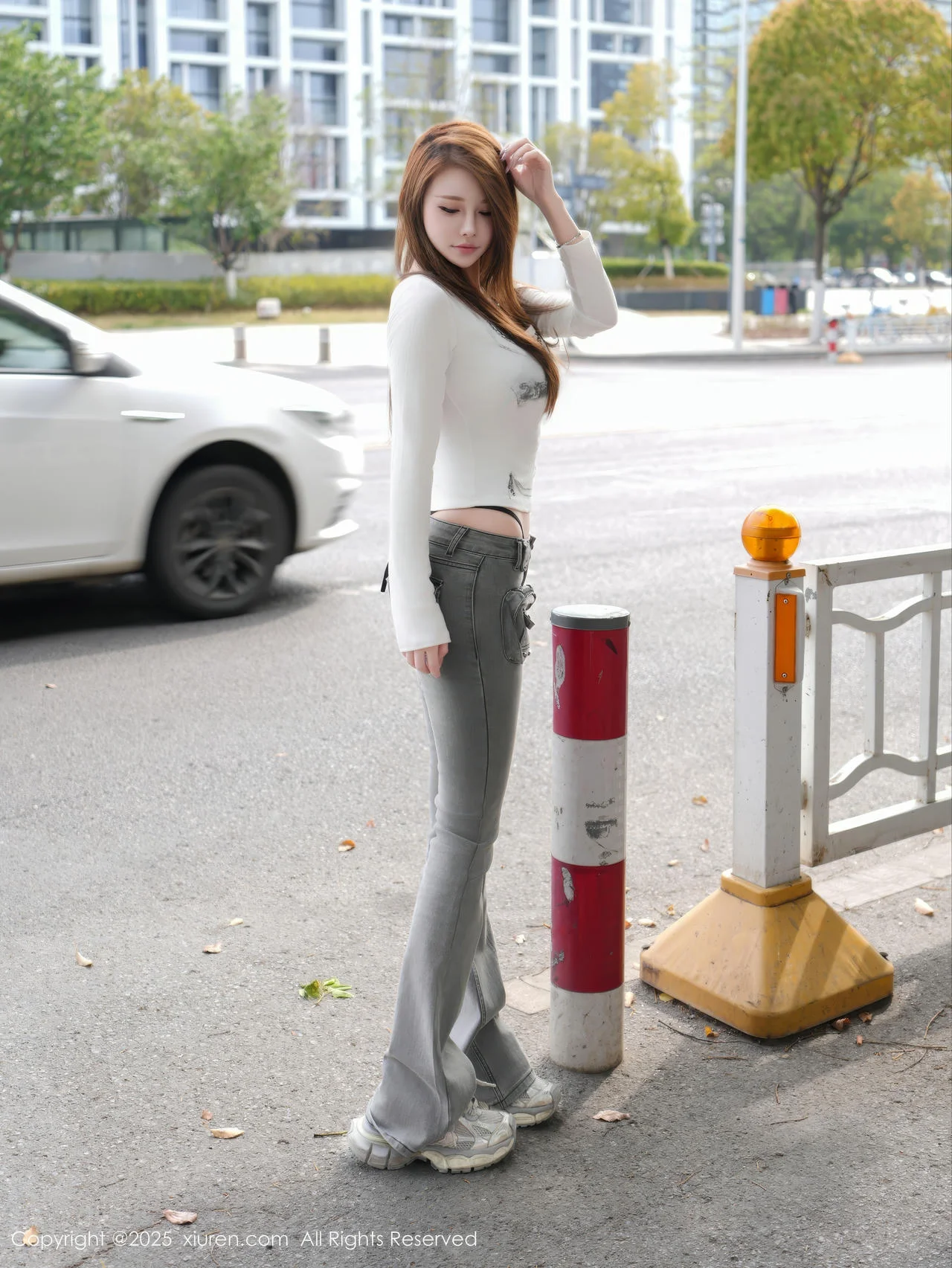 XiuRen 秀人 No.10227 甜妮 白色T恤牛仔裤， - 8