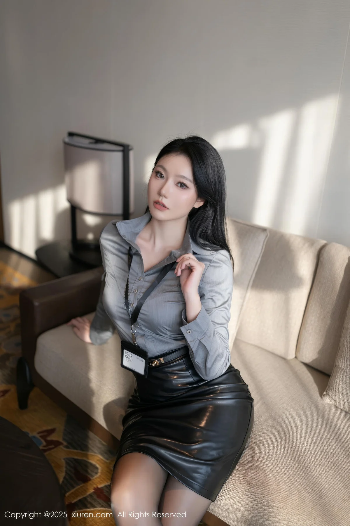 XiuRen 秀人 No.10245 安然anran 灰色衬衫魅惑黑丝 - 7