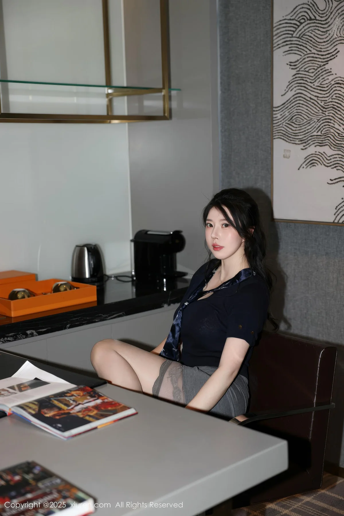 XiuRen 秀人 No.10266 白茹雪abby 黑色OL服饰 - 2