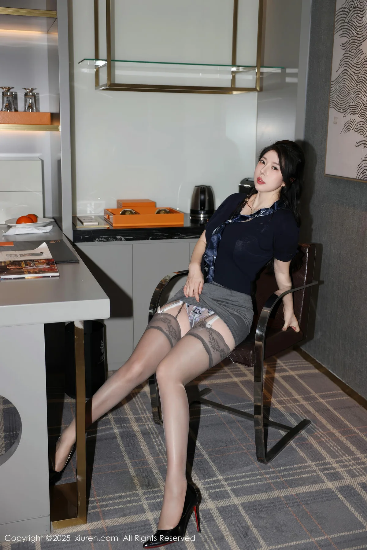 XiuRen 秀人 No.10266 白茹雪abby 黑色OL服饰 - 6